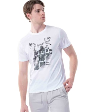 تكس تيشيرت رجالي أساسي بسيط، أبيض، مقاس كبير، بقصة عادية