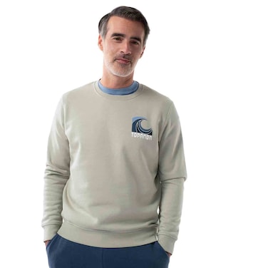 Tex Men Regular Fit Graphic Fleece Sweatshirt,  Grey Green, I275061, Small