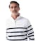 Tex Men Striped Quarter-Zip Long Sleeve Pullover,  Off White, XL