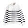 Tex Men Striped Quarter-Zip Long Sleeve Pullover,  Off White, XL