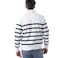 Tex Men Striped Quarter-Zip Long Sleeve Pullover,  Off White, Medium