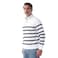 Tex Men Striped Quarter-Zip Long Sleeve Pullover,  Off White, Medium