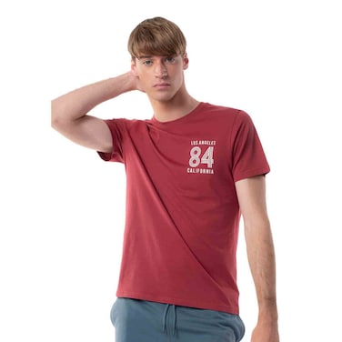 Tex Men Regular Fit Essential T-Shirt, Merlot, Medium