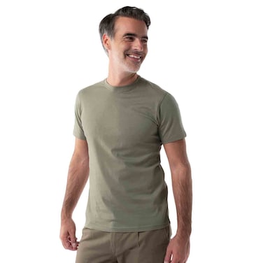 Tex Men Regular Fit Essential T-Shirt, Khaki, Large