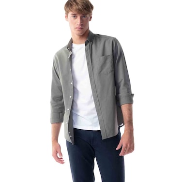 Tex Men Solid Cotton Long Sleeve Shirt,  Khaki, I274801, XXL