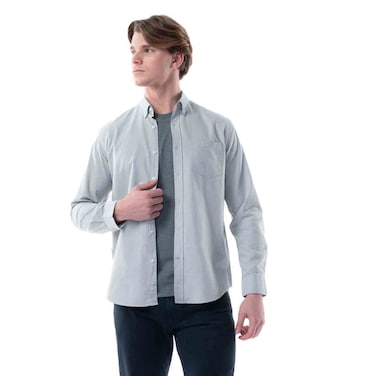 Tex Men Solid Cotton Long Sleeve Shirt,  Khaki Light, I274801, 3XL