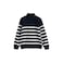 Tex Men Horizontal Striped Quarter-Zip Long Sleeve T-Shirt,  Navy, Medium