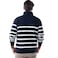 Tex Men Horizontal Striped Quarter-Zip Long Sleeve T-Shirt,  Navy, XL