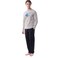 Tex Men Printed Long Sleeve Pajama Set,  Taupe, Large