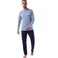 Tex Men Printed Long Sleeve Pajama Set,  Sky Blue, Small