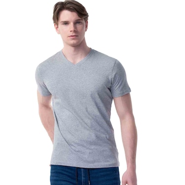 Tex Men Regular Fit Essential T-Shirt, Grey, Small