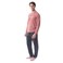 Tex Men Printed Long Sleeve Pajama Set,  Red, XL
