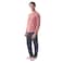 Tex Men Printed Long Sleeve Pajama Set,  Red, XXL