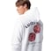 Tex Men Printed Regular Fit Pullover Hoodie,  Off White, XXL