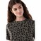 TEX Women Leopard Print T-Shirt, I274587, Khaki, S
