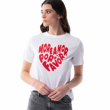 TEX Women Graphic Print T-Shirt, I274586, White, XXL
