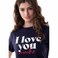 TEX Women Graphic Print T-Shirt, I274586, Navy, L