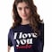 TEX Women Graphic Print T-Shirt, I274586, Navy, XL