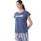 Tex Women  Printed T-Shirt and Pajama Set, Blue, 3XL, I273942