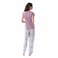 TEX Women Striped Pajama Pants Set, I273947, Pink, XS