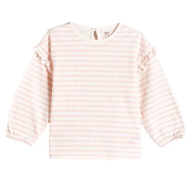 Tex Baby Textured Striped T-Shirt Pink, 18 Months