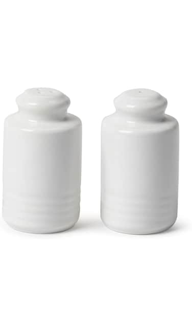 Porceletta Porcelain Cylindrical Salt And Pepper Set, Ivory