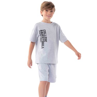 تكس طقم ملابس للأولاد، رمادي فحمي داكن، من 13 إلى 14 سنة، I276718