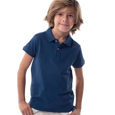 Tex Boys Short Sleeve Polo Shirt I276724, Dark Indigo, 3-4 Years