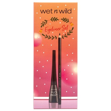 Wet n Wild H2O Proof Liquid Eyeliner + Color Icon Khol Eyeliner Pencil, Baby's Got Black Eyeliner Set