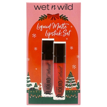 Wet n Wild Megalast Catsuit Liquid Matte Lipstick Set Christmas Pack, Rebel Rose/Missy and Fierce, Pack of 2
