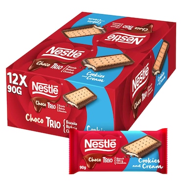 Nestle Choco Trio Cookies and Cream 90g Pack of 12