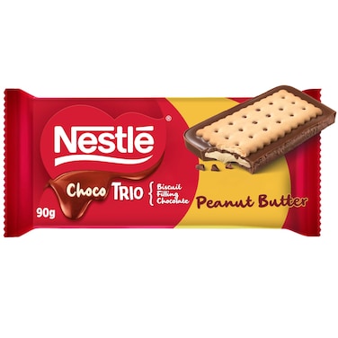 نستله لوح بسكويت  بزبدة الفول السوداني والشوكولاته، 90 غرام