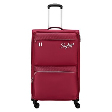 Skybags Charm 8 Wheel Luggage Soft Trolley, Red, 78cm