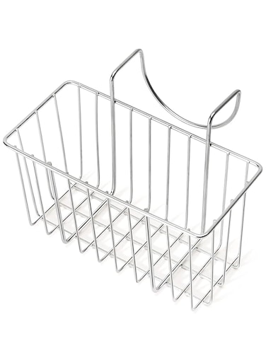 Minta Kitchen Sponge Holder, Sink Basket, Stainless Steel Sink Caddy Organizer, Brush Dishwashing Liquid Drainer Rack, Rustproof And Durable, Suitable for Kitchen Sinks and Bathrooms, Silver