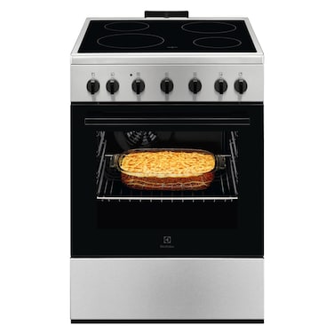 Electrolux Cooker LKR620066, 60 cm, Ceramic, Silver, 4 Cooking Zones