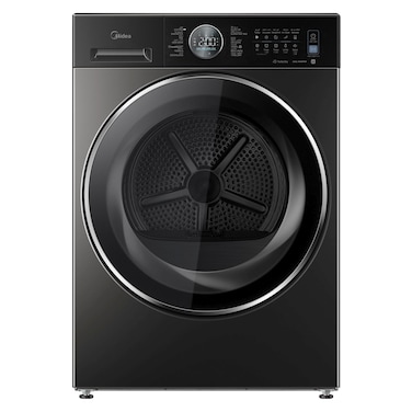 Midea Front Load Dryer MD210H100WBT, 10 kg, Turbo Dry, Stainless Steel, Black Titanium