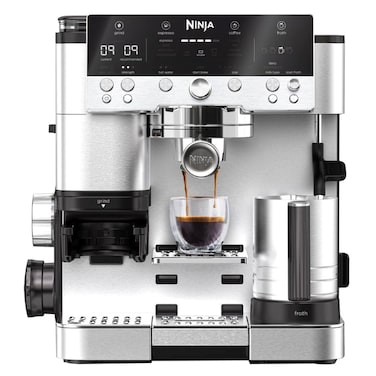 Ninja Luxe Espresso Machine ES601UK, 1650 W, 2 L, Silver, Stainless Steel, Automated Dual Froth System