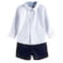 Tex Baby Boys Striped Shirt and Shorts Set, Light Blue, 9 Months