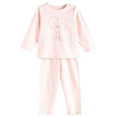 Tex Baby Organic Cotton Printed Pajama Set Pink, 23 Months