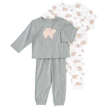 Tex Baby Organic Cotton Printed Pajama Set Aqua, 18 Months, 2PCS