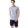 Tex Men Short Sleeve Shorts Set, X14, Grey