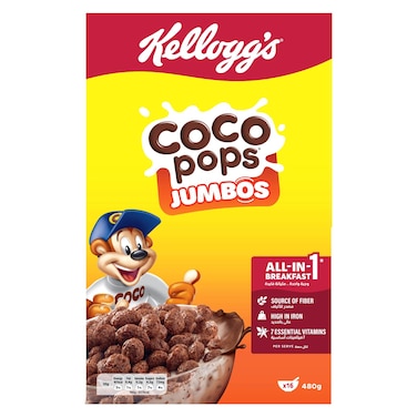Kellogg's Coco Pops Jumbo Cereal Flakes, 480g