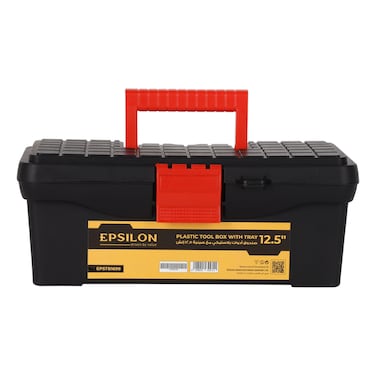 إبسيلون صندوق أدوات بلاستيكي مع صينية، مقاس 12.5 بوصة