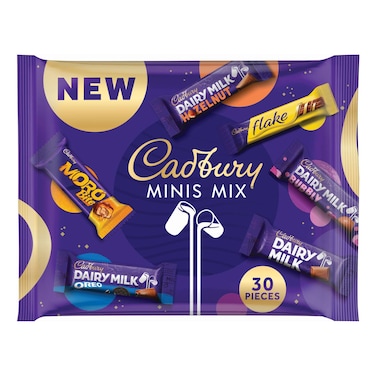 كادبوري مينيز ميكس كيس مشاركة ألواح شوكولاته، 400 غرام
