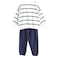 Tex Baby Soft Fabric Striped Sweatshirt and Jogger Set, Navy, 18 Months, I274195