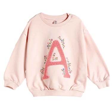 Tex Baby Sweater Floral Letter Print, 23 Months, Pink, I274060