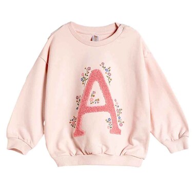 Tex Baby Sweater Floral Letter Print, 36 Months, Pink, I274060