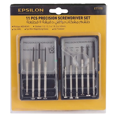 Epsilon Precision Screwdriver Set, 11 Pieces
