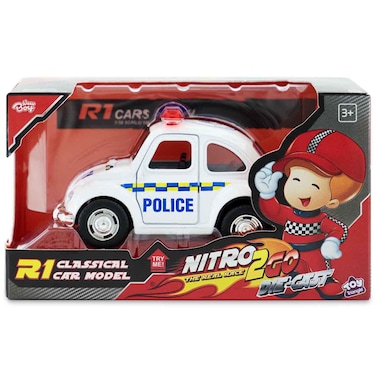 Nitro2Go Die-Cast R1 Car N2G-698175 Police Edition, Classical Toy Vehicle