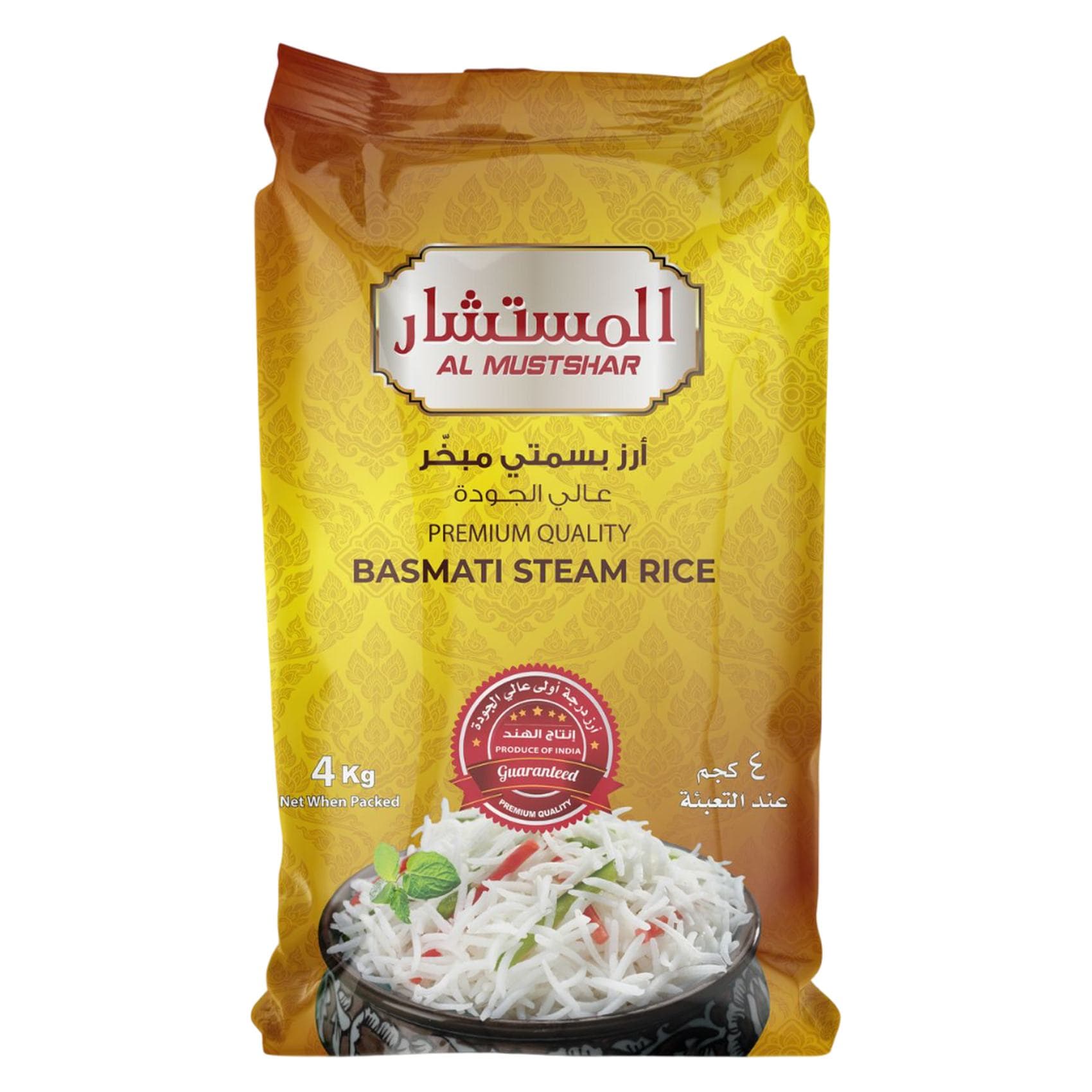 Buy Al Mustshar Steam Basmati Rice, 4kg Online | Carrefour UAE